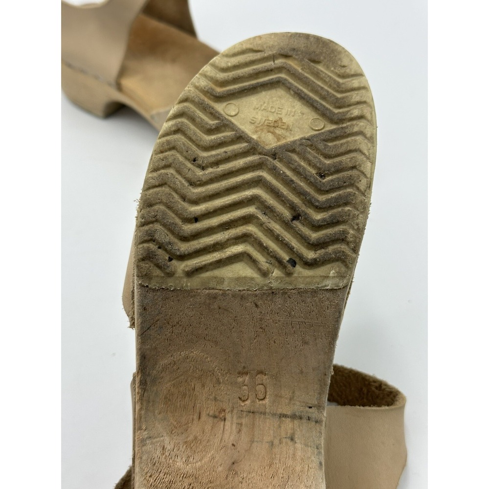 Lotta's Clogs Womens Size 36 Tan Leather Close Toe Slip On Boho Cottage Core New - Picture 8 of 14